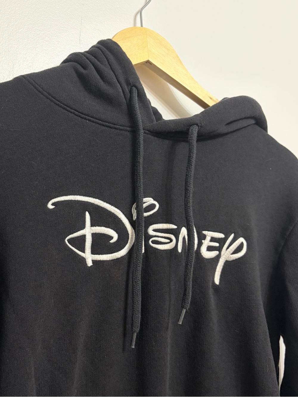 Disney Black Pullover Hoodie with White Script Logo
